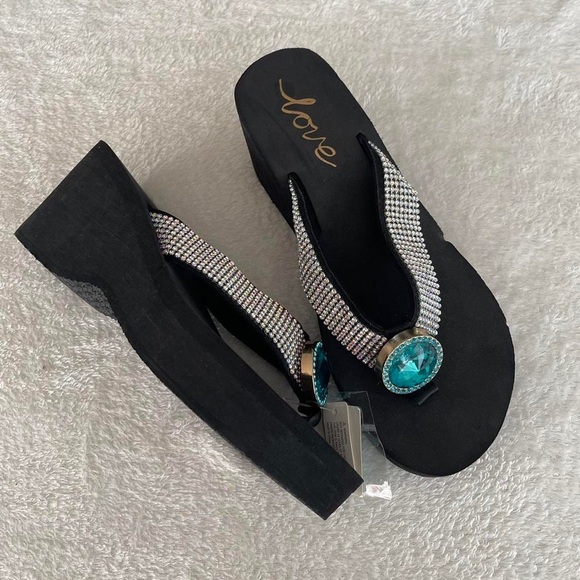 ☆ y2k mcbling platform flip flops ☆ - Picture 4 of 8